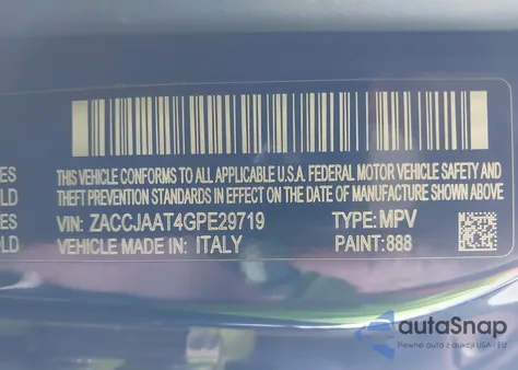 2016 Jeep Renegade Sport from USA, damaged, VIN ZACCJAAT4GPE29719